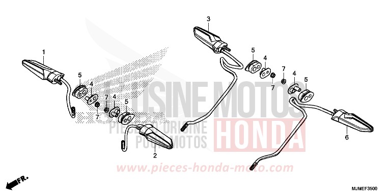 BLINKER von VFR800X „Crossrunner“ PEARL GLARE WHITE (NHB53) von 2017